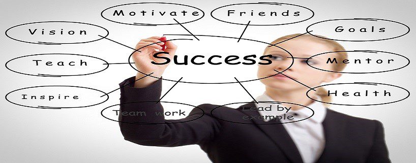 Business woman and the concept of success