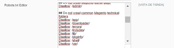 Fichero robots txt