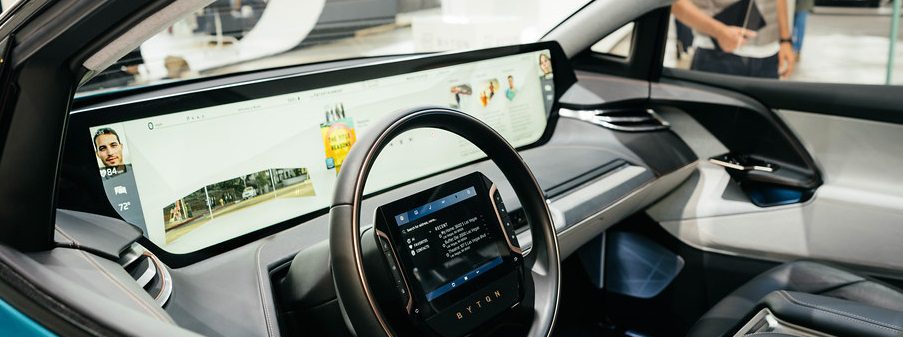 Interior of Byton M-Byte concept self-driving car
